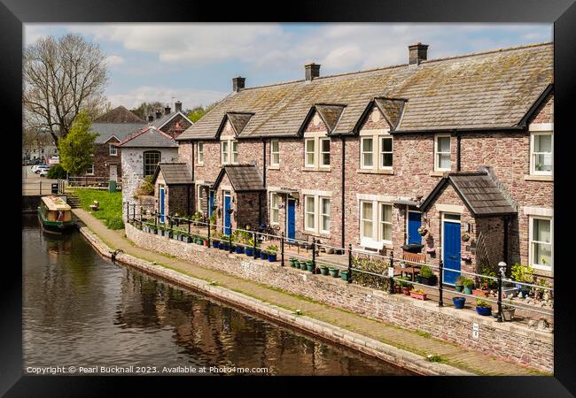 Canalside Cottages in Brecon Basin Framed Print by Pearl Bucknall