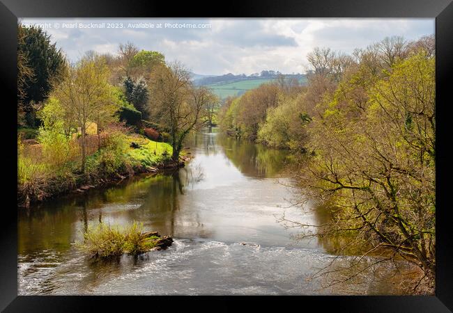 Beautiful River Usk Brecon Beacons National Park Framed Print by Pearl Bucknall