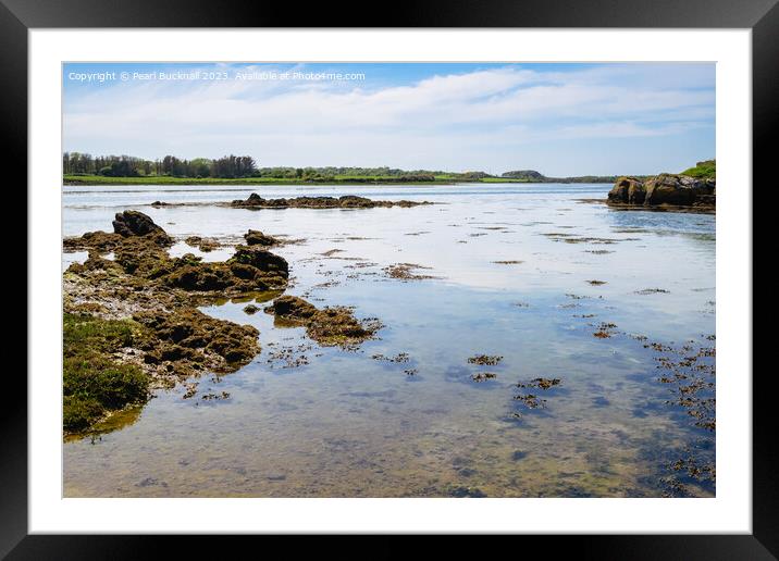 Serene Inland Sea Anglesey Seascape Coast Framed Mounted Print by Pearl Bucknall
