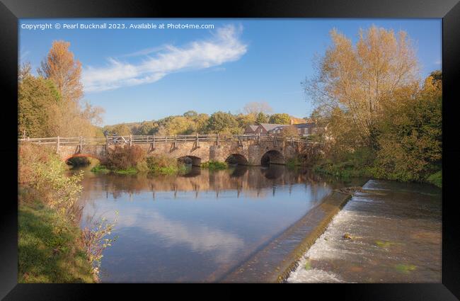 River Wey at Tilford Surrey Framed Print by Pearl Bucknall