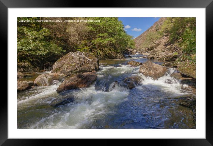 Afon Glaslyn River Aberglaslyn Pass Snowdonia Framed Mounted Print by Pearl Bucknall