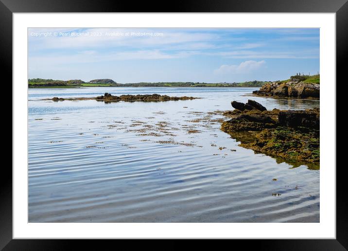 Serene Inland Sea Anglesey Seascape Coast Framed Mounted Print by Pearl Bucknall