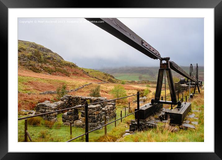The Rustic Charm of Cwm Ciprwth Copper Mine Framed Mounted Print by Pearl Bucknall
