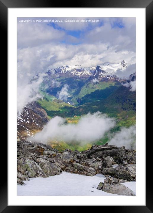 Geiranger Fjord through Clouds Framed Mounted Print by Pearl Bucknall