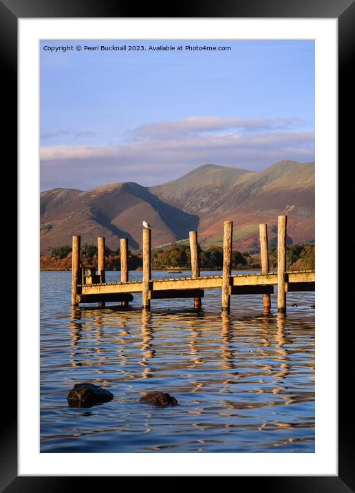 Derwent Water Ashness Jetty Derwentwater Lake Framed Mounted Print by Pearl Bucknall