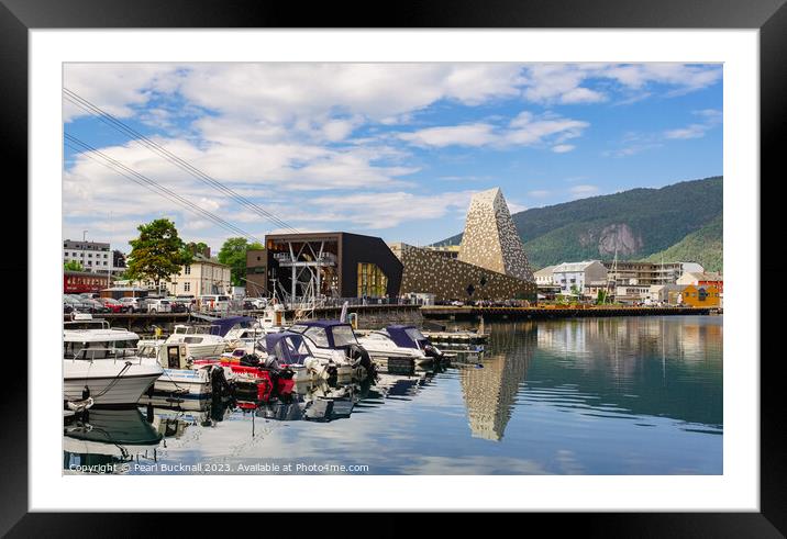 Andalsnes Town Harbour in Norway Framed Mounted Print by Pearl Bucknall