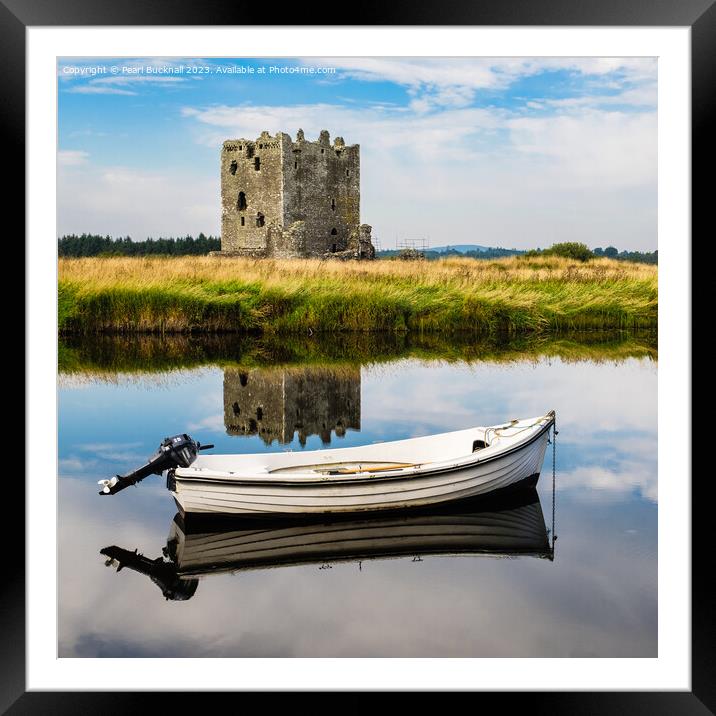 Threave Castle Across River Dee Dumfries and Gallo Framed Mounted Print by Pearl Bucknall