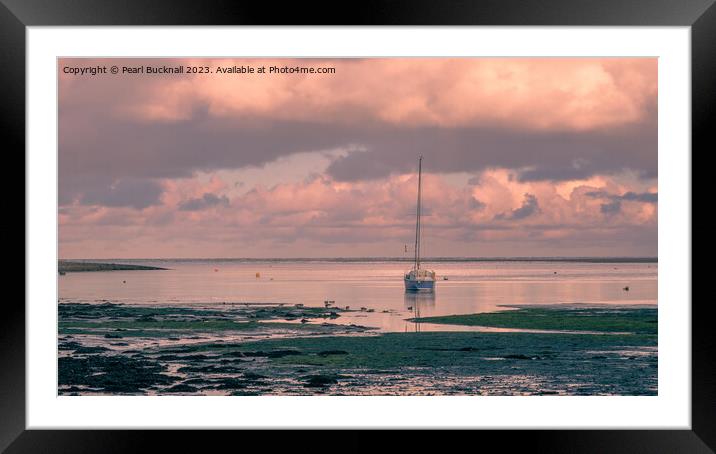 Atmospheric Coast Scene in Red Wharf Bay pano Framed Mounted Print by Pearl Bucknall