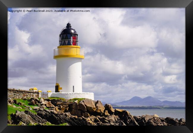Lighthouse on Isle of Islay Framed Print by Pearl Bucknall