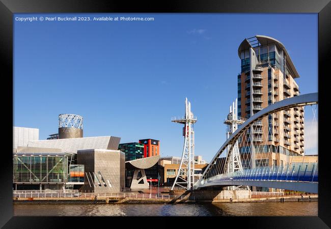 Salford Quays Manchester Architecture Framed Print by Pearl Bucknall