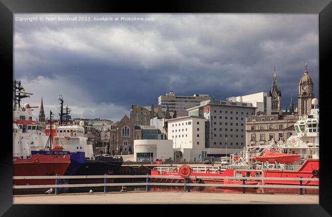 Aberdeen Port Scotland Framed Print by Pearl Bucknall