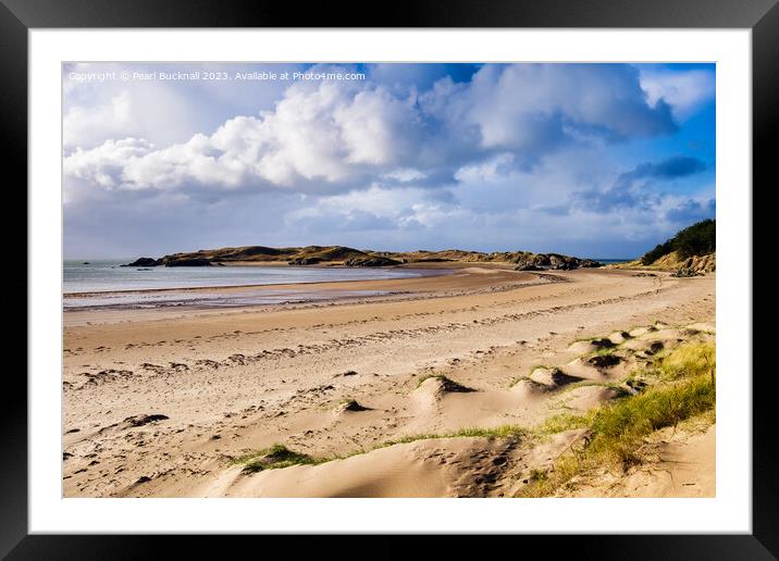 Newborough Beach and Llanddwyn Island Anglesey Framed Mounted Print by Pearl Bucknall