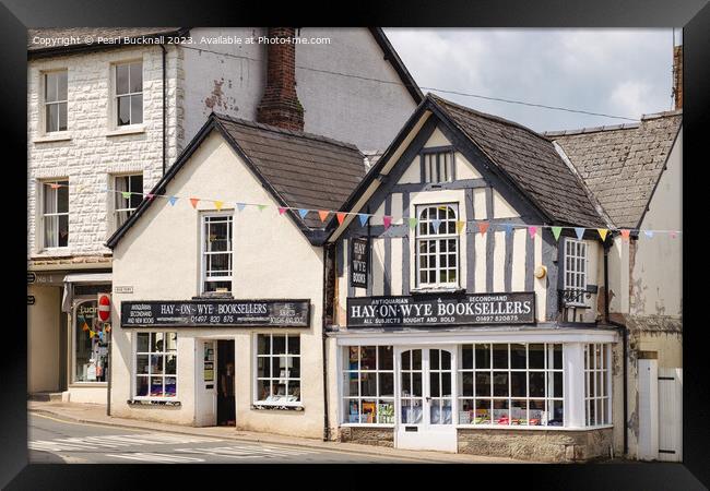 Hay-on-Wye Bookshop Powys Framed Print by Pearl Bucknall