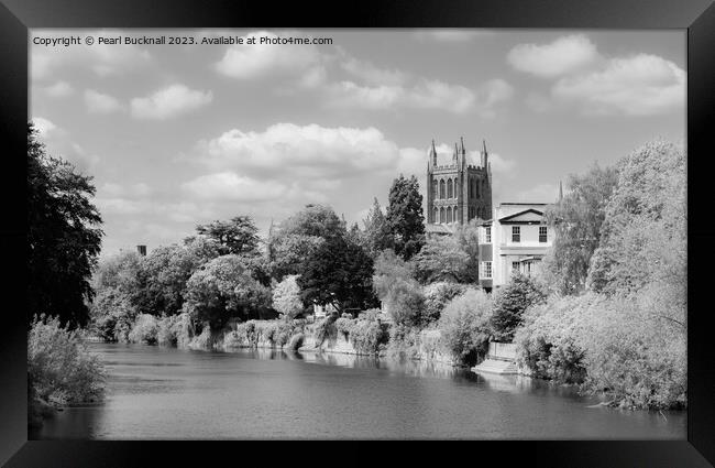 On the Banks of River Wye Herefordshire Mono Framed Print by Pearl Bucknall