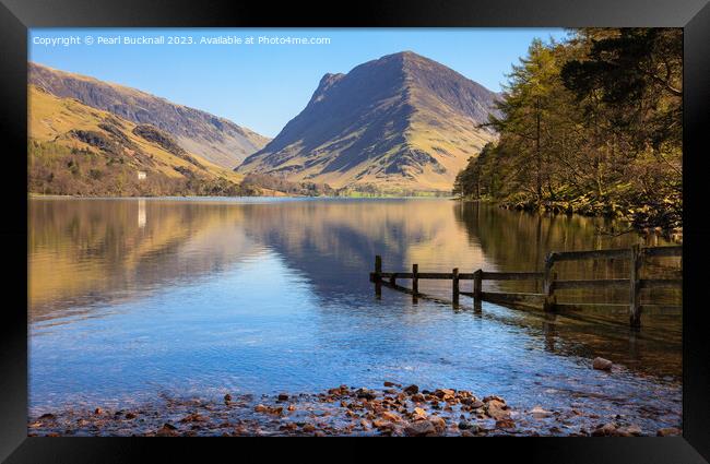 Fleetwith Pike Reflections in Buttermere Lake Dist Framed Print by Pearl Bucknall