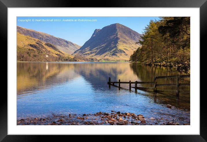 Fleetwith Pike Reflections in Buttermere Lake Dist Framed Mounted Print by Pearl Bucknall