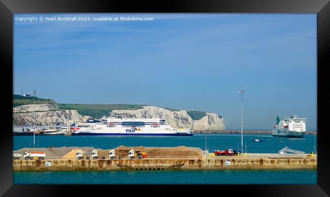 Ferries in Dover Port, Kent  Framed Print by Pearl Bucknall