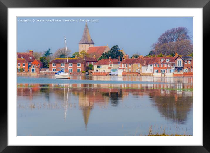 Old Bosham Reflected in Chichester Harbour Framed Mounted Print by Pearl Bucknall