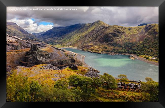 Dinorwig Slate Quarry Llyn Peris Llanberis Pass Framed Print by Pearl Bucknall