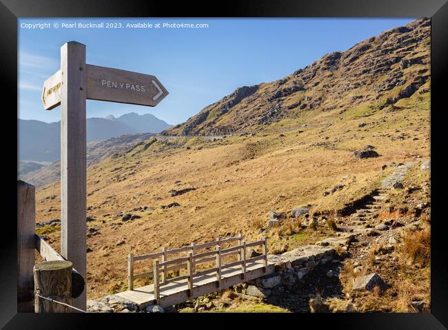 The Way to Pen-y-Pass in Snowdonia Framed Print by Pearl Bucknall
