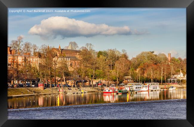 River Dee in Chester City Framed Print by Pearl Bucknall