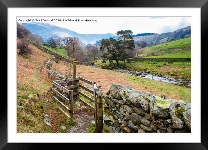 A Country Walk, Glenridding Lake District Cumbria Framed Mounted Print by Pearl Bucknall