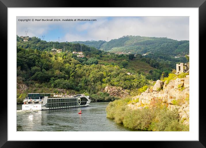 Douro River Cruise ship Portugal Framed Mounted Print by Pearl Bucknall
