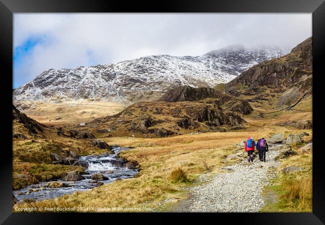 Heading for the Hills in Snowdonia Framed Print by Pearl Bucknall