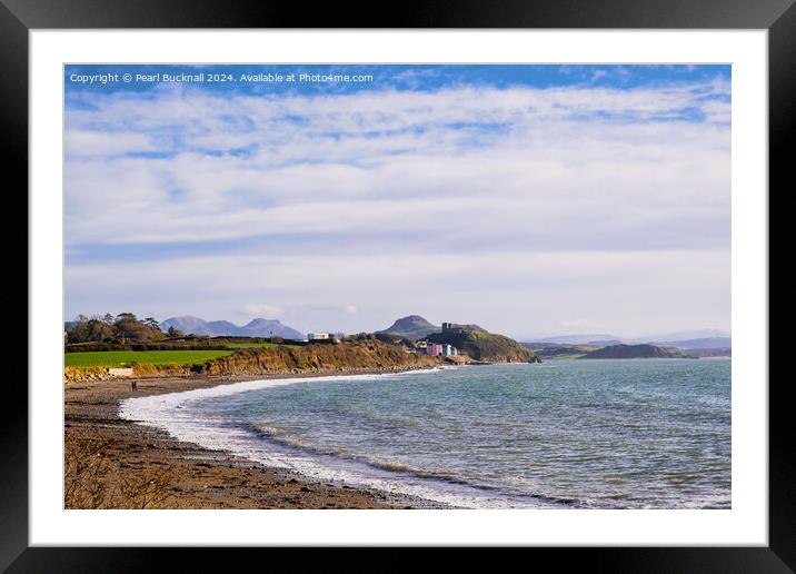 View to Criccieth on Llyn Peninsula Wales Framed Mounted Print by Pearl Bucknall