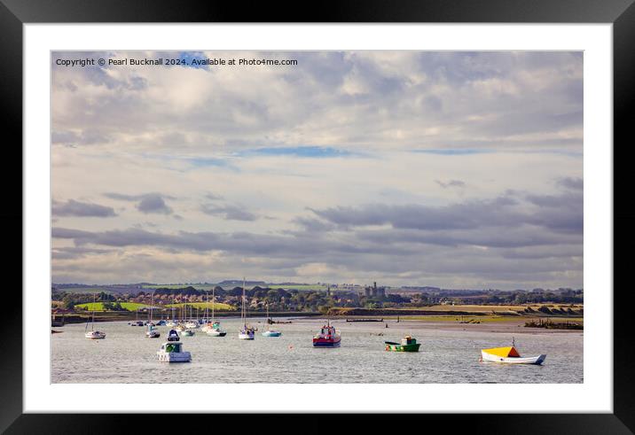 River Coquet and Warkworth Castle Northumberland Framed Mounted Print by Pearl Bucknall