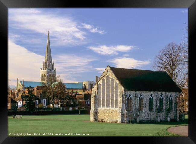 View from Priory Park Chichester West Sussex Framed Print by Pearl Bucknall