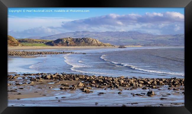 Welsh Coast Criccieth Beach Llyn Peninsula Wales Framed Print by Pearl Bucknall