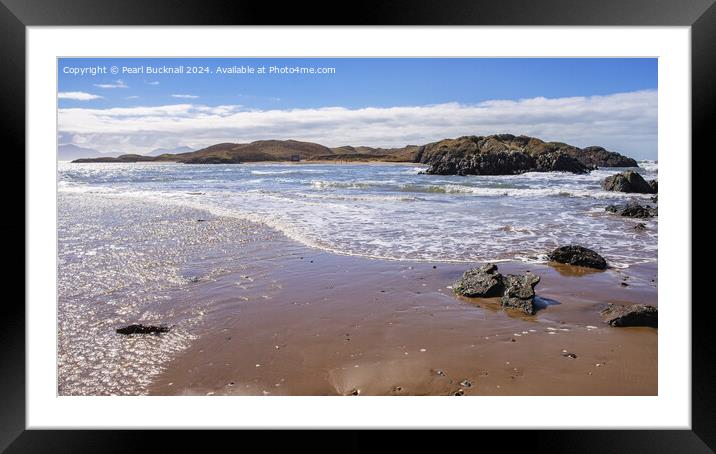 Llanddwyn from Newborough Beach Anglesey Coast Framed Mounted Print by Pearl Bucknall