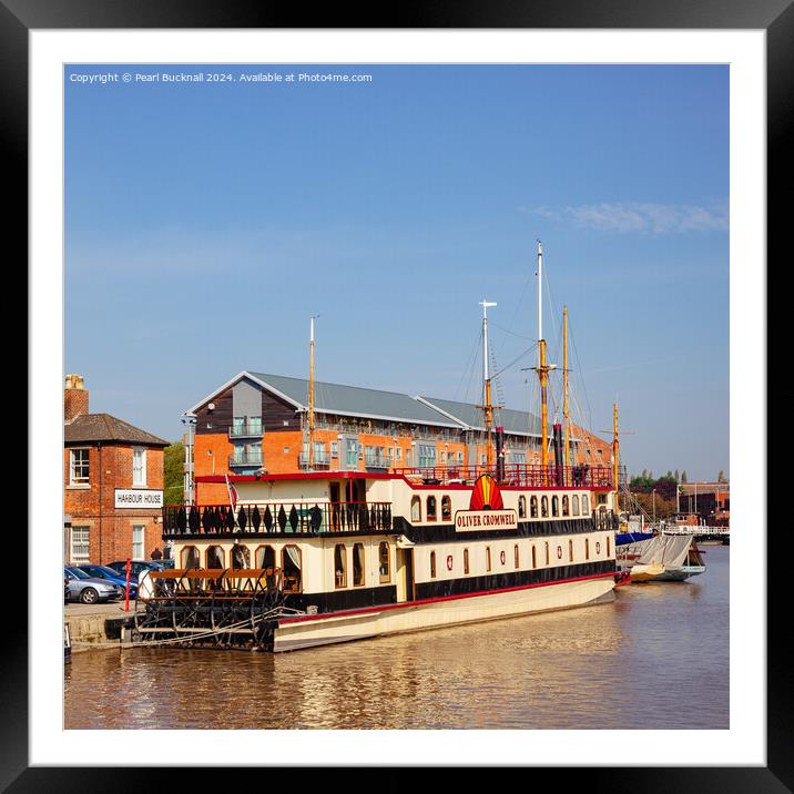Gloucester Docks Oliver Cromwell Paddle Boat Framed Mounted Print by Pearl Bucknall