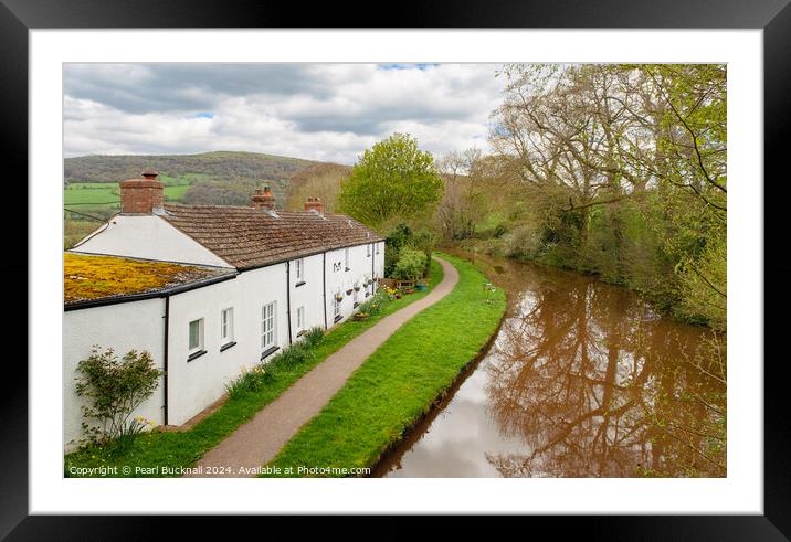 Monmouthshire and Brecon Canal Cottages Framed Mounted Print by Pearl Bucknall