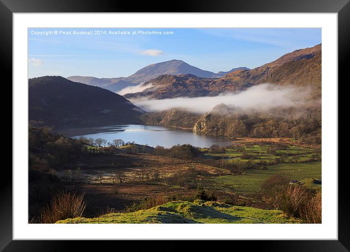 Mist Over Llyn Gwynant in Snowdonia Framed Mounted Print by Pearl Bucknall