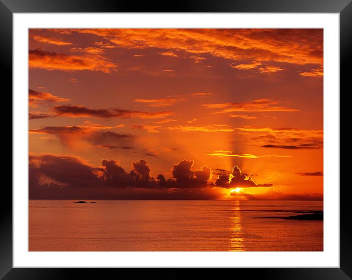 Stunning Red Sunset over the Sea Framed Mounted Print by Pearl Bucknall