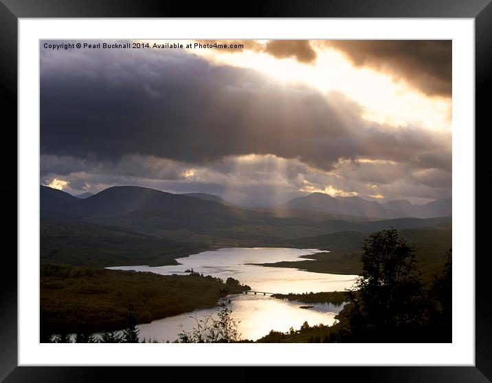 Storm clouds over Loch Garry Framed Mounted Print by Pearl Bucknall