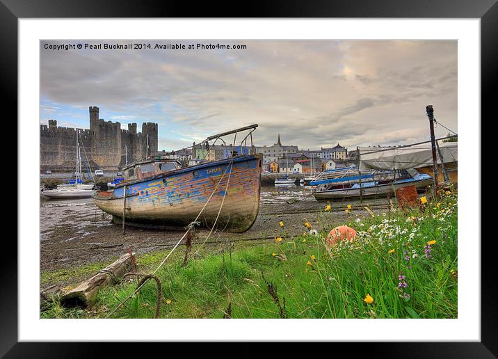 Old Boats in Caernarfon Framed Mounted Print by Pearl Bucknall