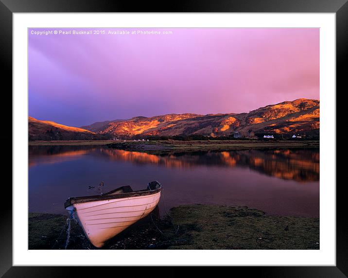 Glenmore River at Dusk in Scotland Framed Mounted Print by Pearl Bucknall