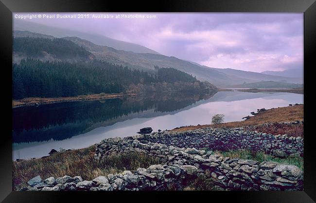 Llynnau Mymbyr lakes in Snowdonia Framed Print by Pearl Bucknall