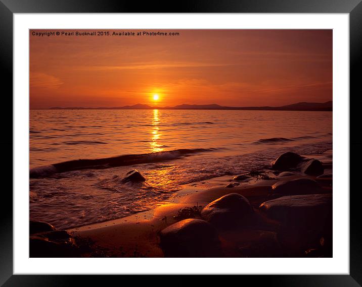 Sunset over Cardigan Bay Wales Framed Mounted Print by Pearl Bucknall