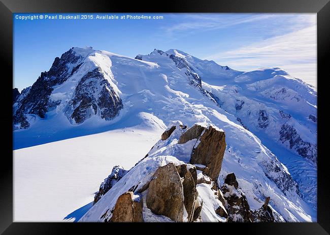 Mont Blanc Massif in Winter Snow Framed Print by Pearl Bucknall