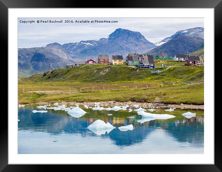 Summer in Narsaq Greenland Framed Mounted Print by Pearl Bucknall