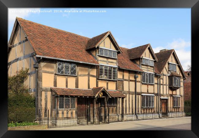  Shakespeare's Birthplace in Stratford-upon-Avon Framed Print by Pearl Bucknall