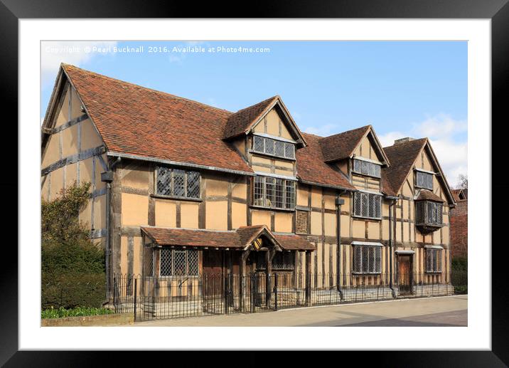  Shakespeare's Birthplace in Stratford-upon-Avon Framed Mounted Print by Pearl Bucknall