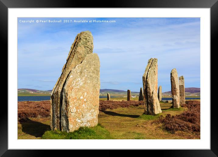 Ring of Brodgar Orkney Standing Stones Scotland Framed Mounted Print by Pearl Bucknall