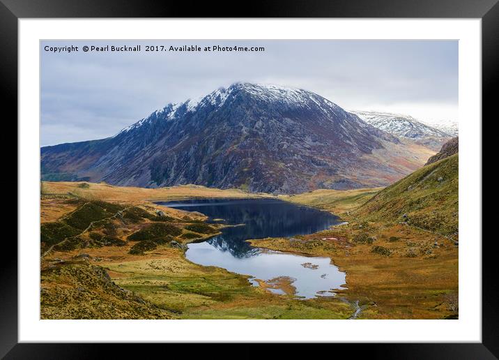 Pen yr Ole Wen from Cwm Idwal Snowdonia Framed Mounted Print by Pearl Bucknall