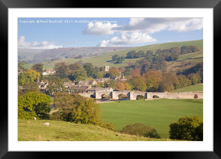 Burnsall Yorkshire Dales Wharfedale Valley Framed Mounted Print by Pearl Bucknall