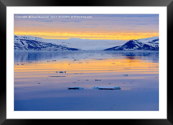 Tranquil Arctic Sea off Svalbard Framed Mounted Print by Pearl Bucknall
